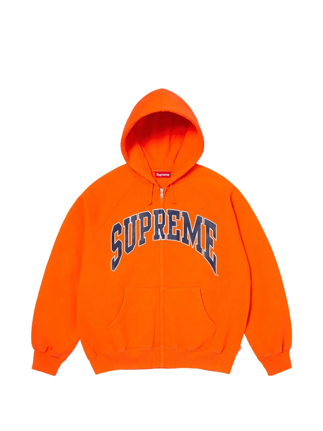 Худи с рукавами реглан и эффектом кракле Supreme, оранжевый