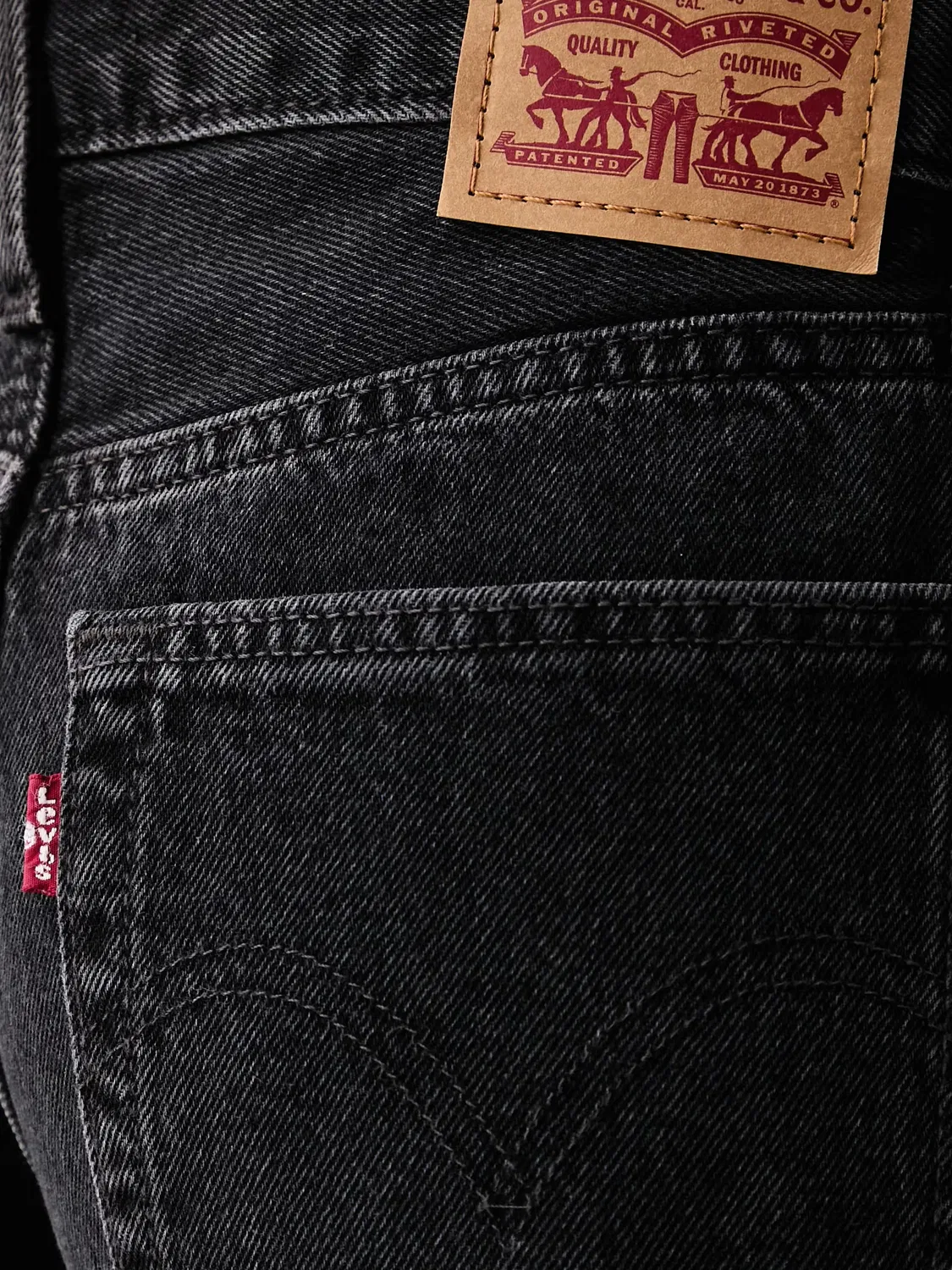 Широкие джинсы с эффектом потертости Levi's, черный — фото 2