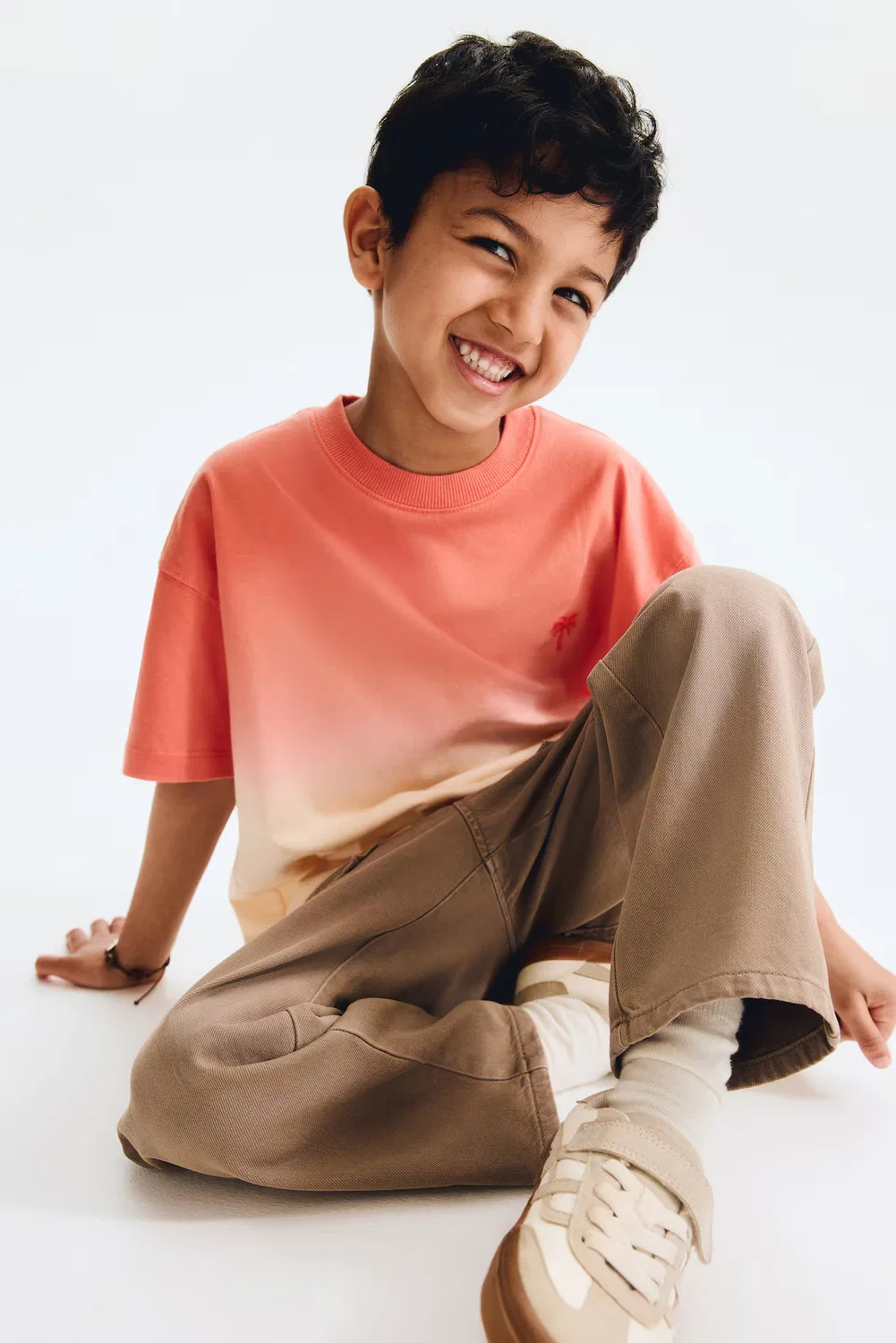 Спортивные штаны из хлопчатобумажной саржи H&M, Beige — фото 2