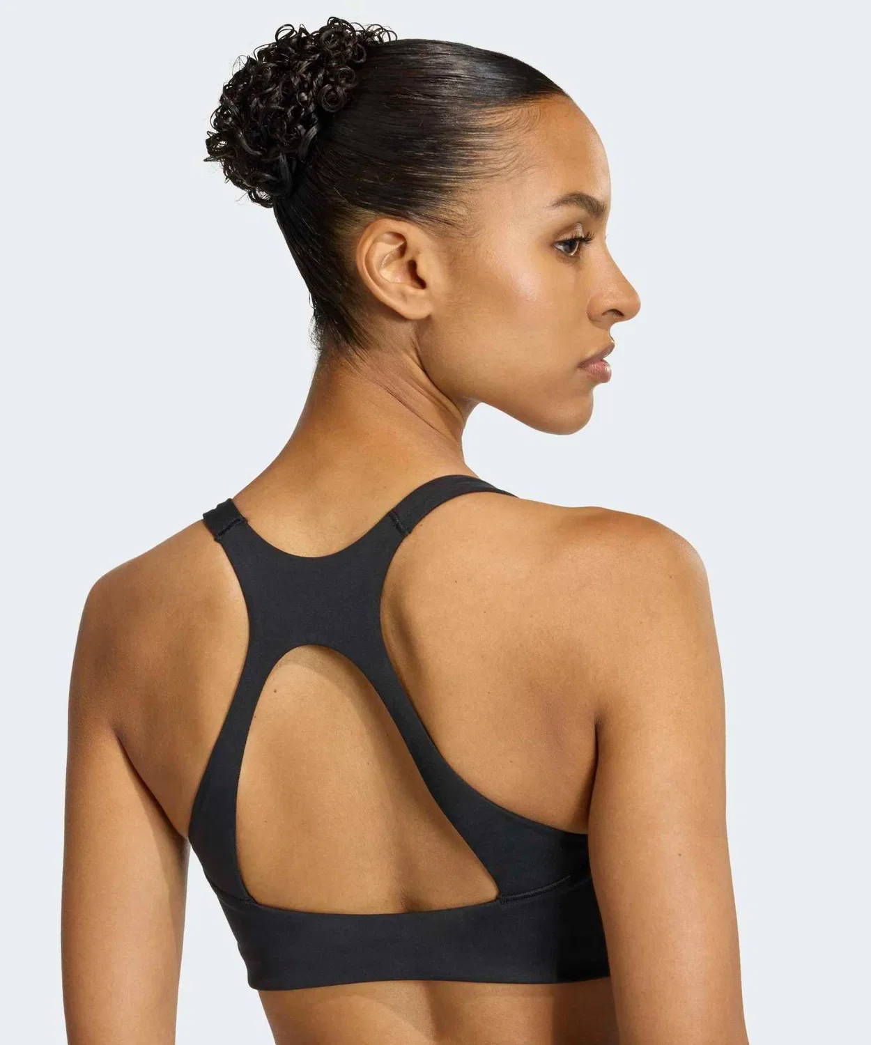 Женский спортивный бюстгальтер средней поддержки Optime Workout Adidas, Black — фото 3
