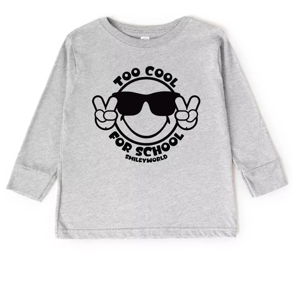 Детский лонгслив для девочек с принтом SmileyWorld Too Cool For School The Juniper Shop, Seafoam