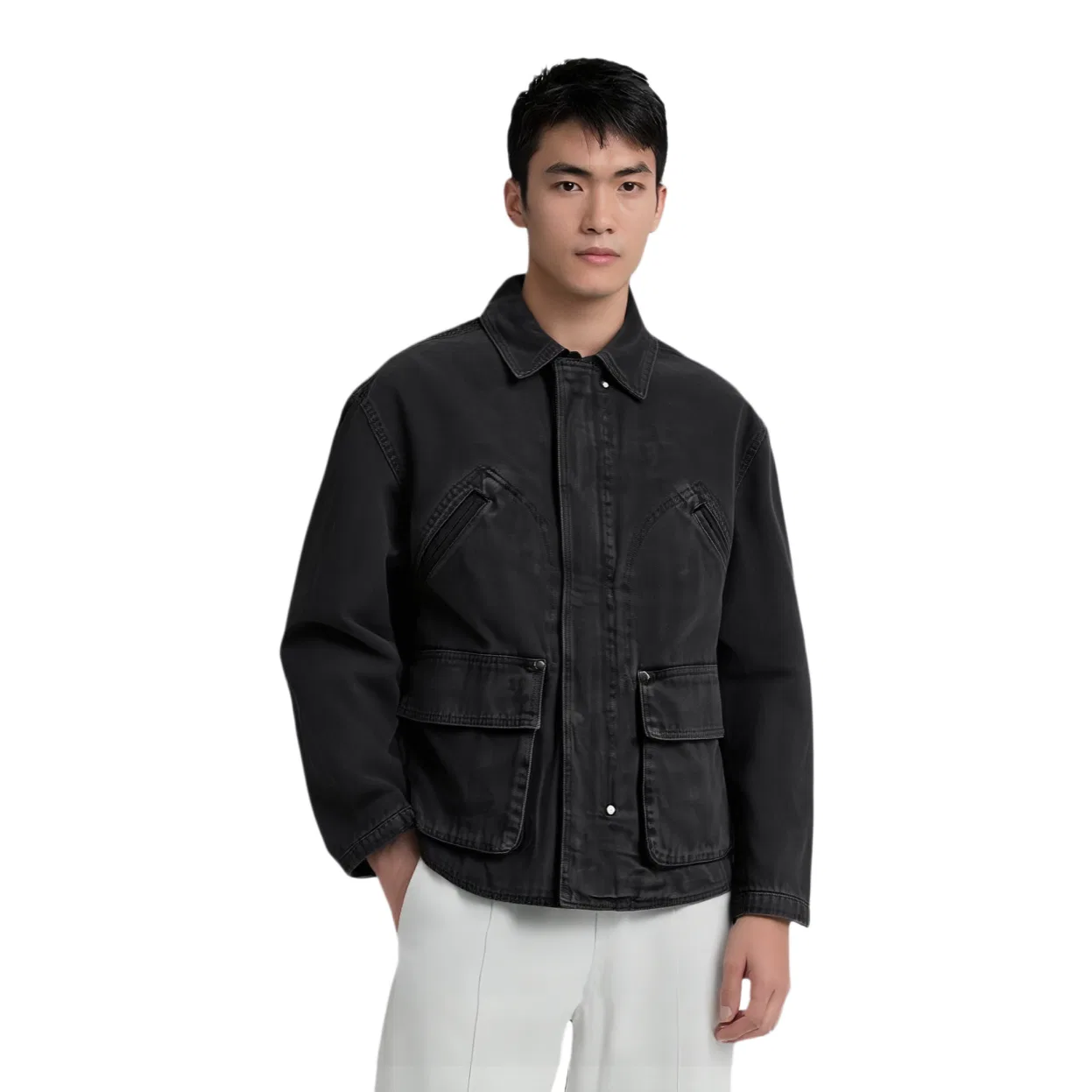 Мужская куртка с лацканами Dark Gray ZARA, Dark Gray — фото 4