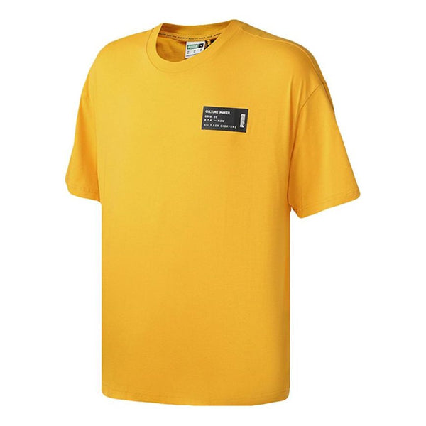 

Футболка culture makertee black loose sports round neck short sleeve yellow Puma, желтый