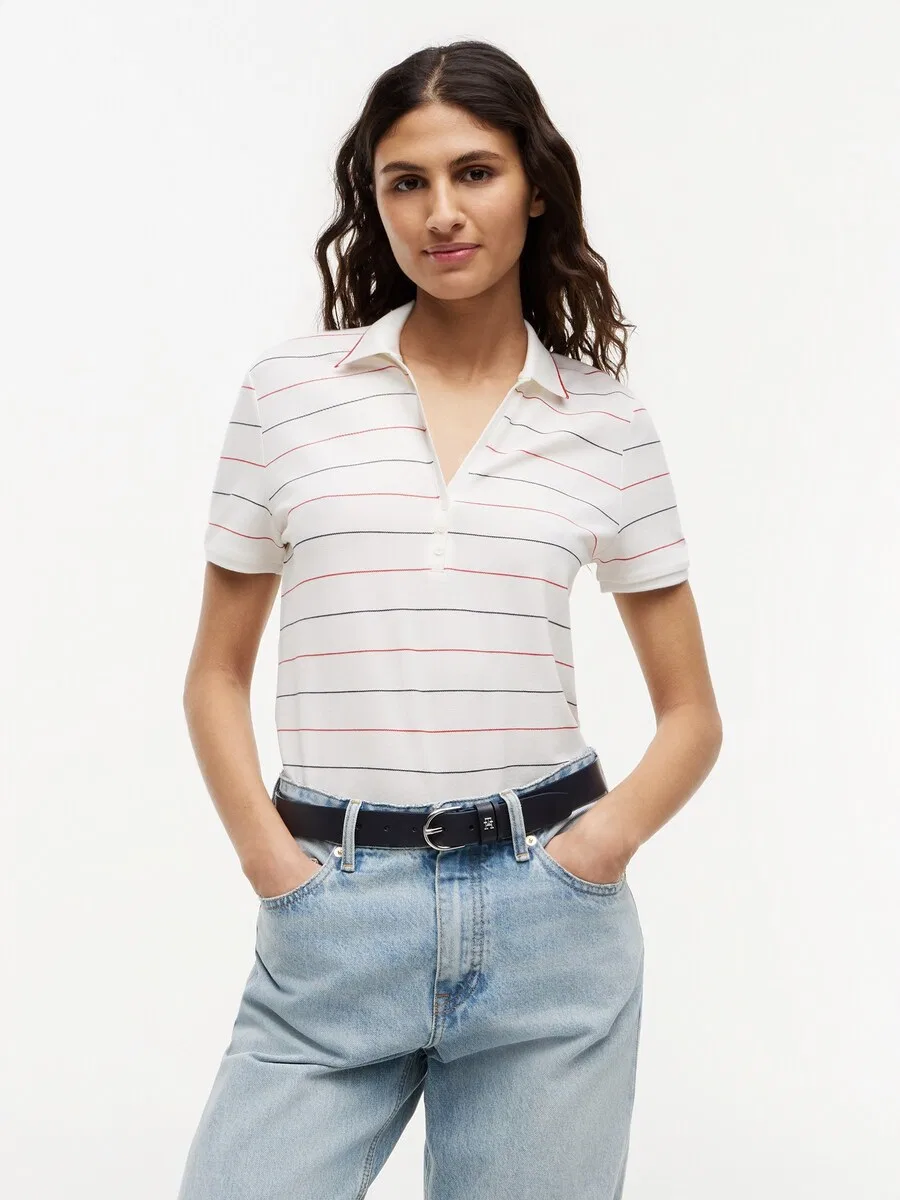 Футболка TOMMY HILFIGER "стандартный крой" белого цвета — фото 2