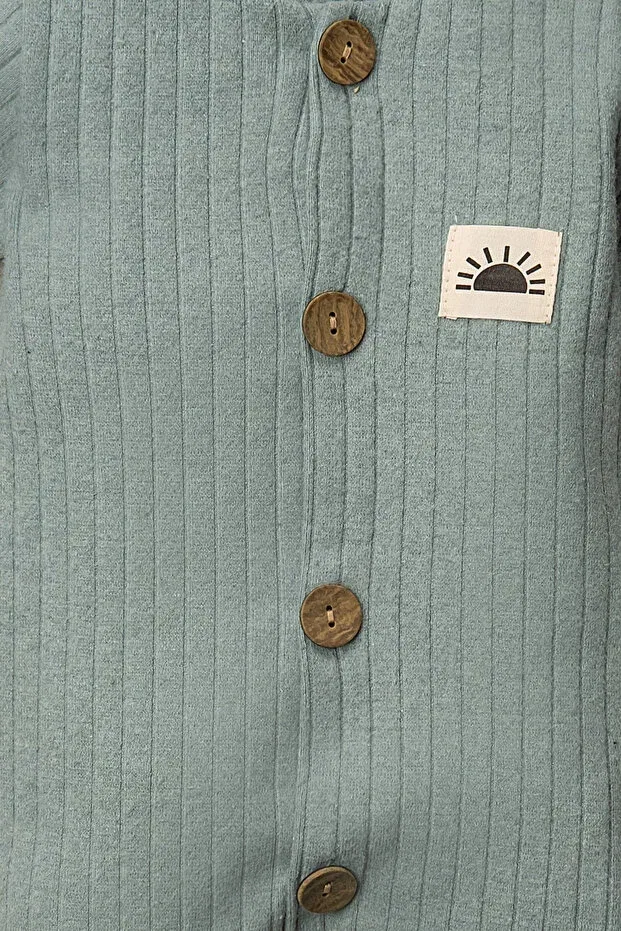 Детский комбинезон для новорожденных хлопковый Sun Emblem Bonnet Solid Color Baby Set Mai Perla, Green — фото 4