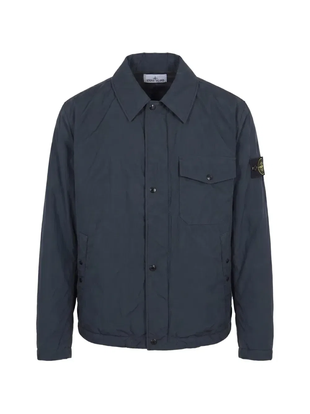 Куртка с логотипом-нашивкой на пуговицах Stone Island, синий
