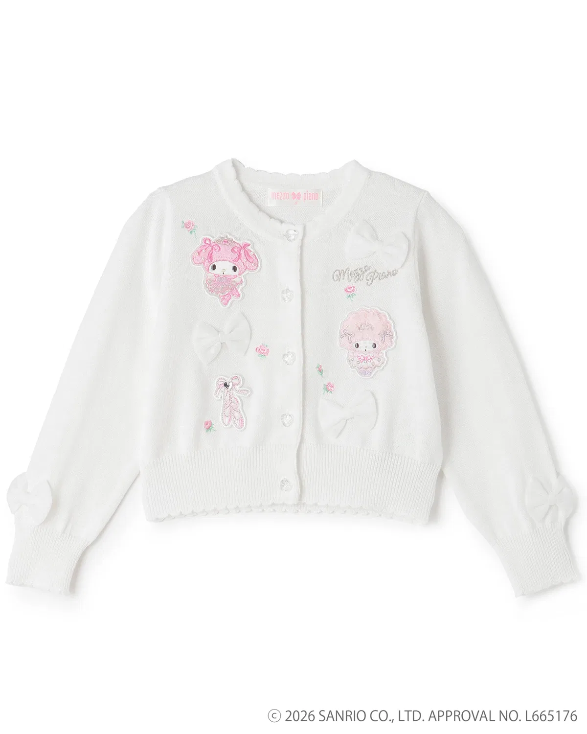 Детский кардиган с длинным рукавомMy Melody/My Sweet Piano mezzo piano, Off White
