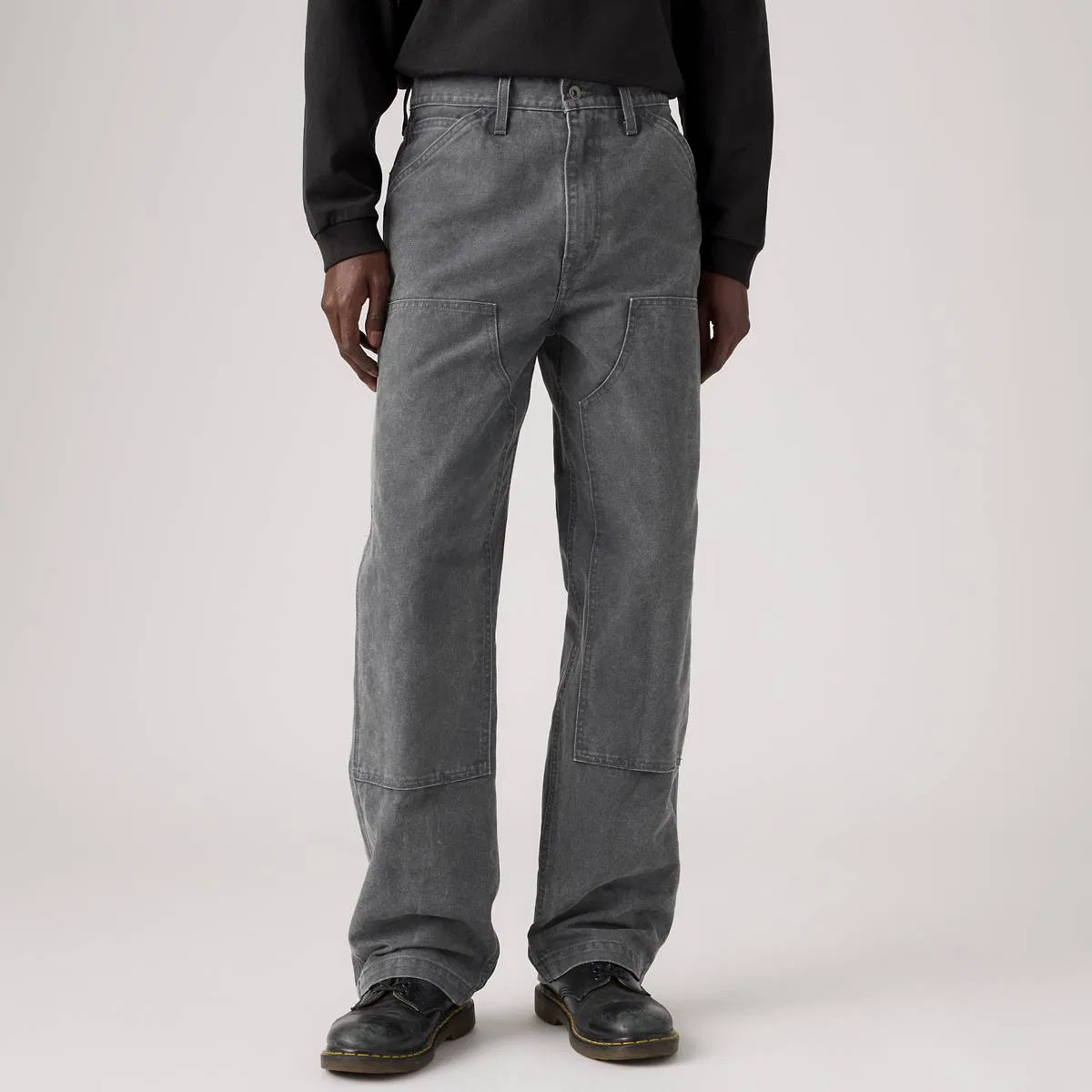 свободные прямые мужские джинсы 568 -карпентеры с двойными коленями Levi's, Duo Fade Canvas Periscope X Brindle - Grey — фото 2