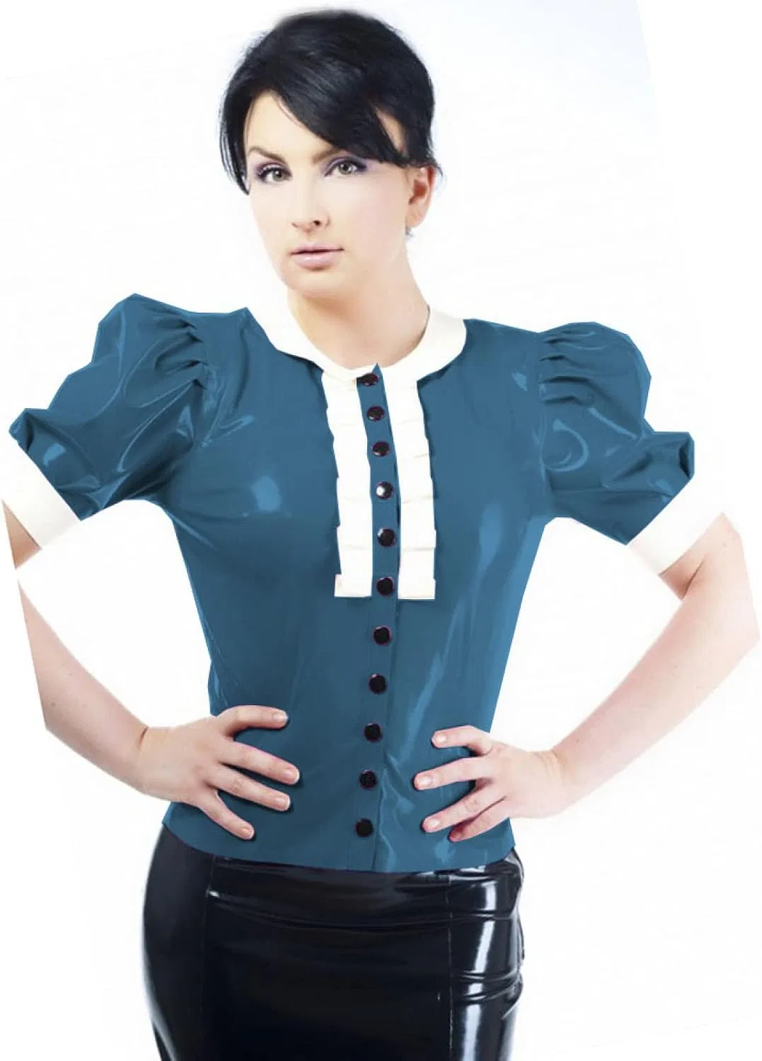Женская футболка с коротким рукавом PVC, Blue Mist