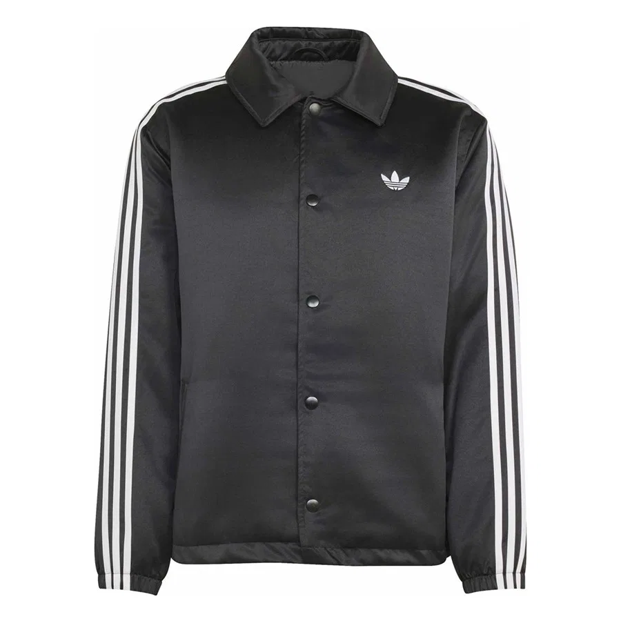Мужская куртка с принтом 3 Stripes Satin Padded Jacket HZ3805 adidas, Черный