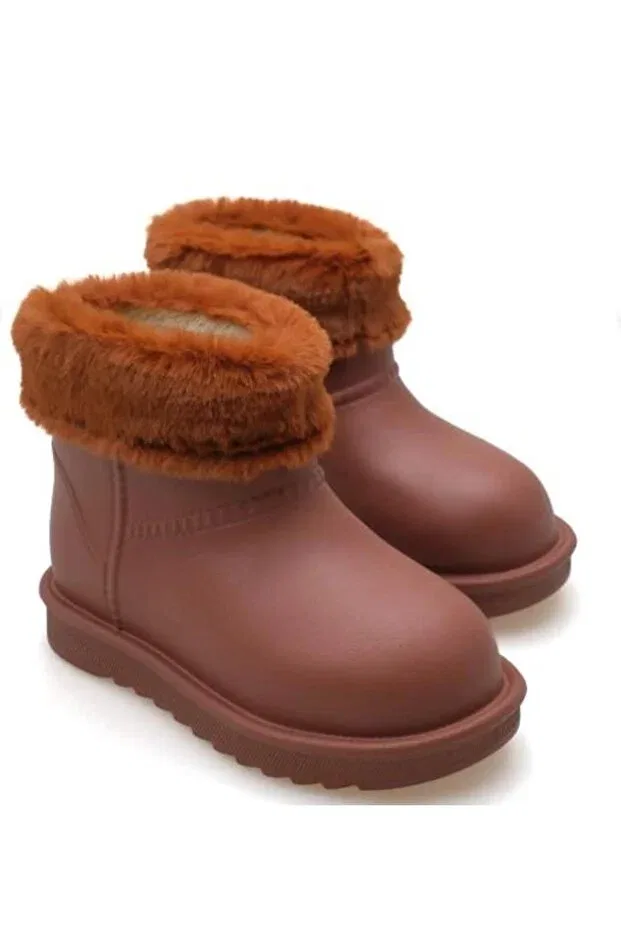 Детские ботинки для девочек утепленные Fur-Lined Waterproof Lightweight Winter Boots Bukond, Tan Color — фото 3
