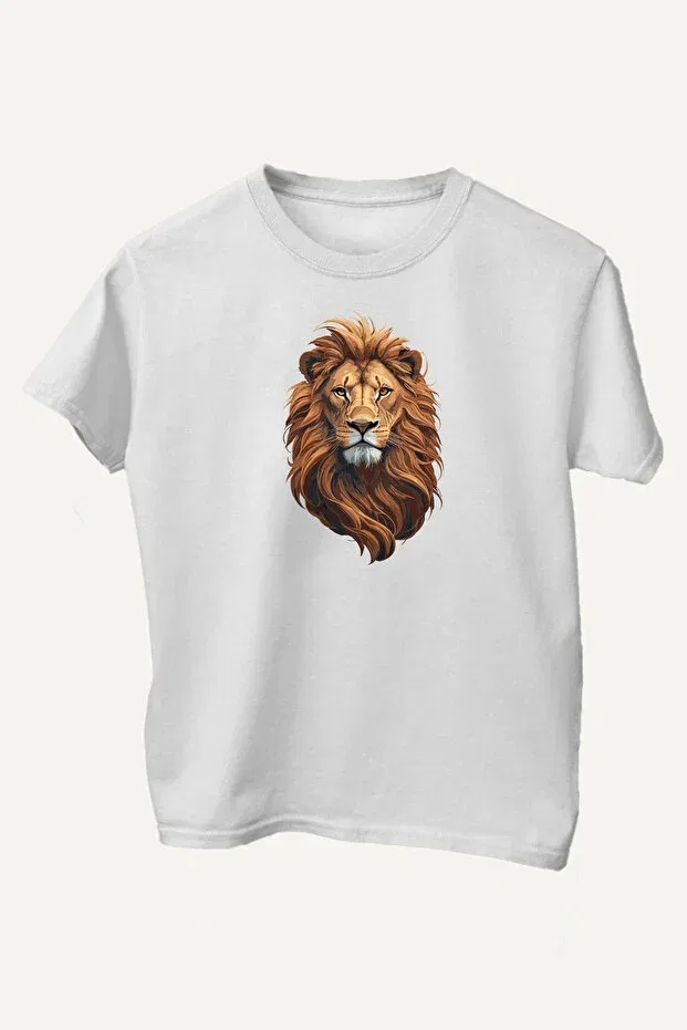 Детская футболка для мальчиков с принтом Cotton Lu Aslan Çapıt, White