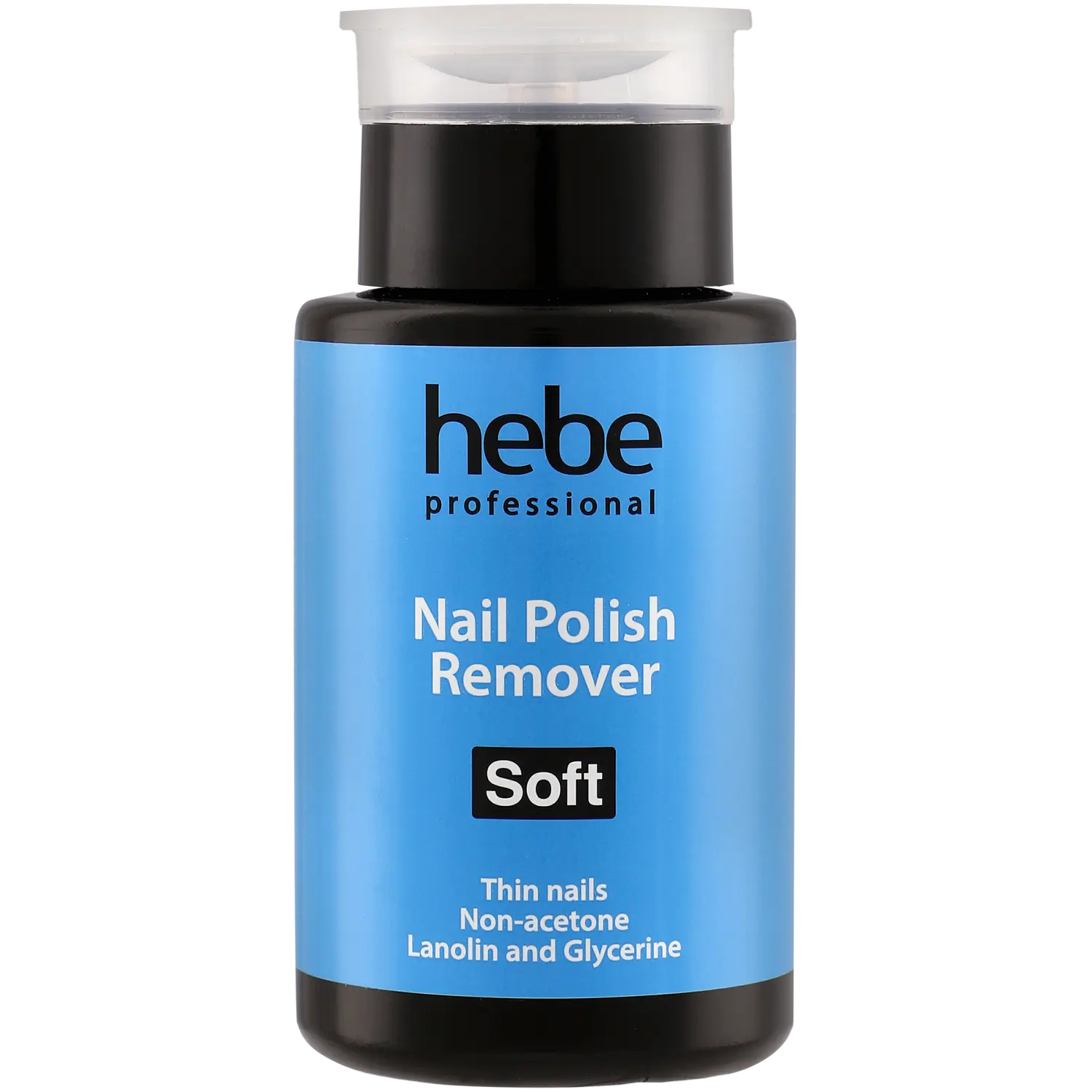 Hebe Professional Soft жидкость для снятия лака без ацетона для натуральных и искусственных ногтей с помпой, 150 мл — фото 2