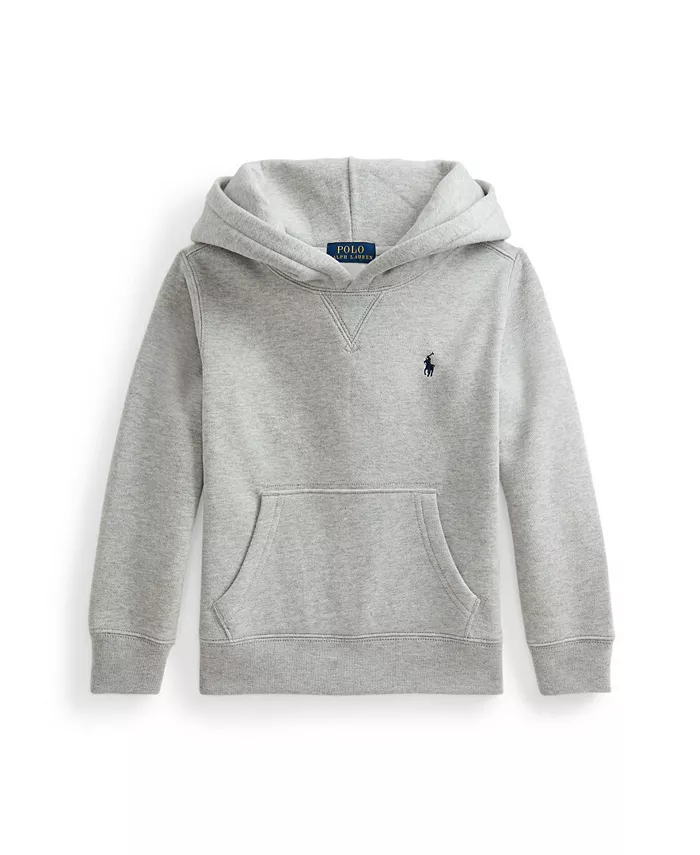 

Детская флисовая толстовка с капюшоном для мальчиков Polo Ralph Lauren, серый