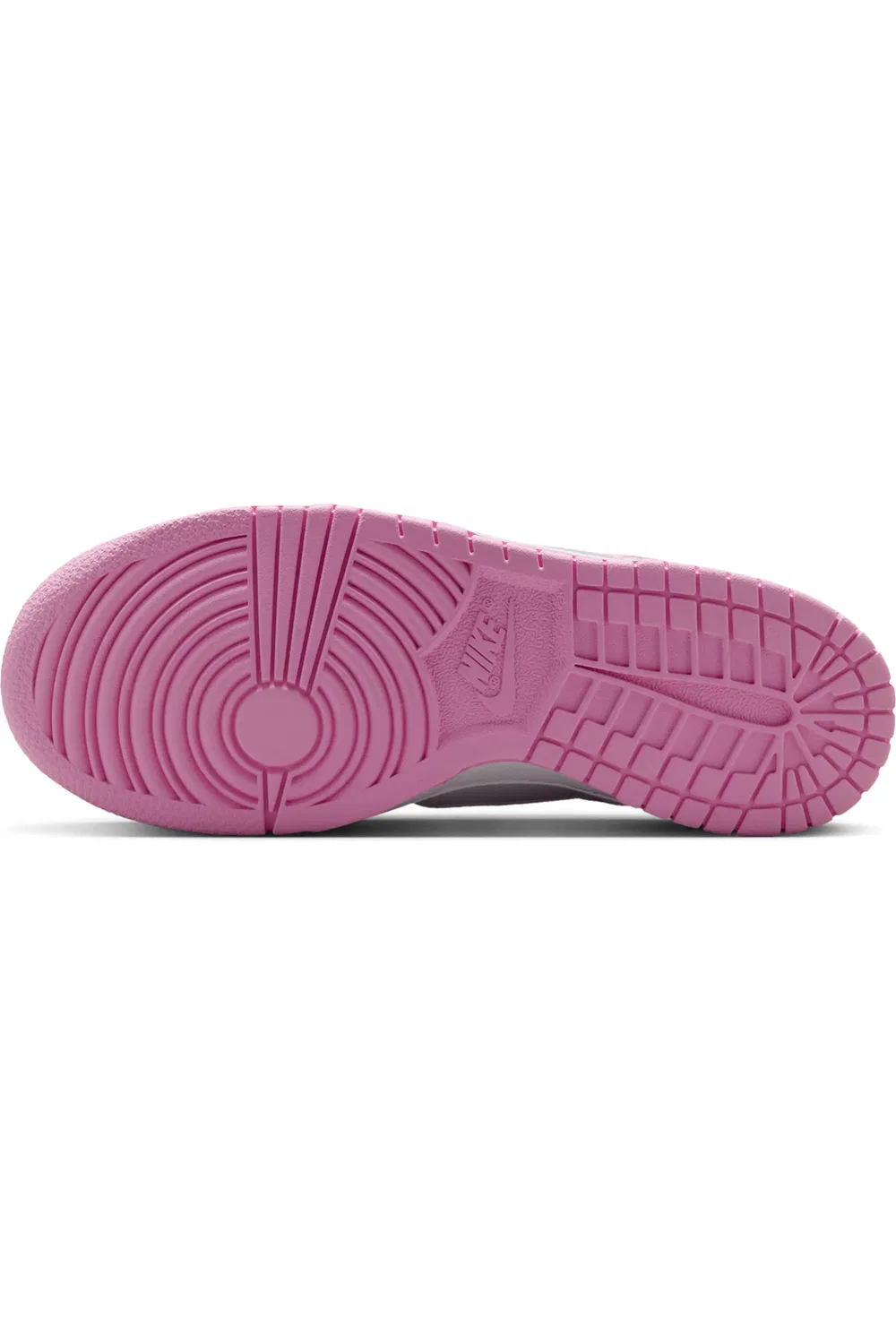 Детские кроссовки баскетбольные Dunk Low Nike, White/White/White/Pink Rise — фото 4