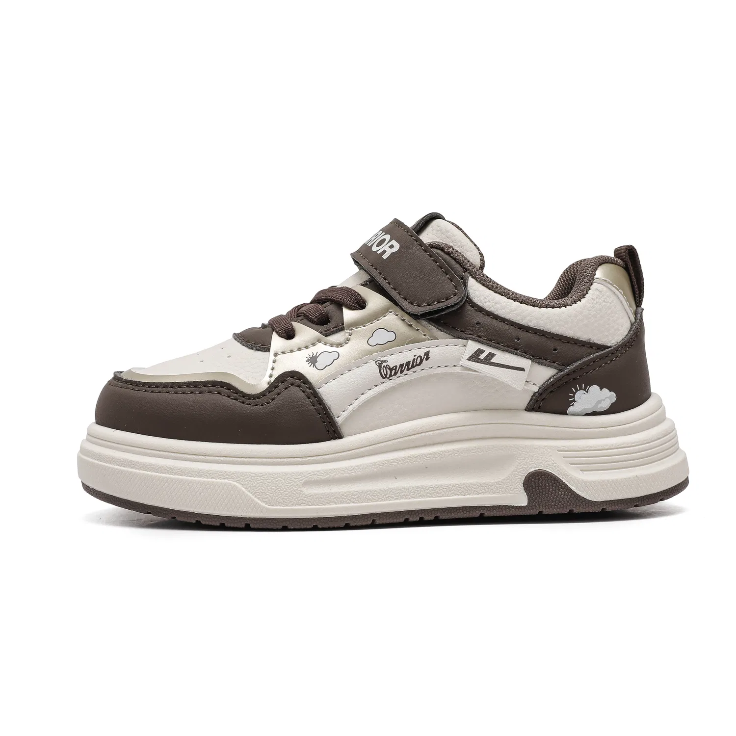 Детские кроссовки для скейтбординга WARRIOR, Beige/Coffee