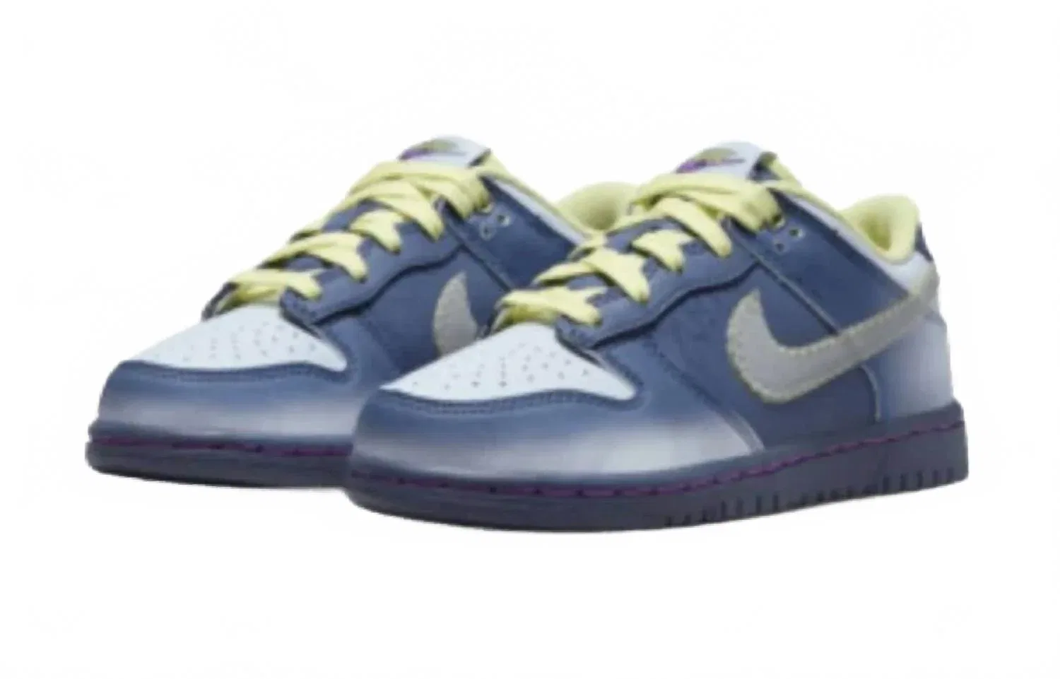 Детские кроссовки Nike Dunk Low Frankenstein с принтом, Diffused Blue/Blue Tint-Luminous Green — фото 3