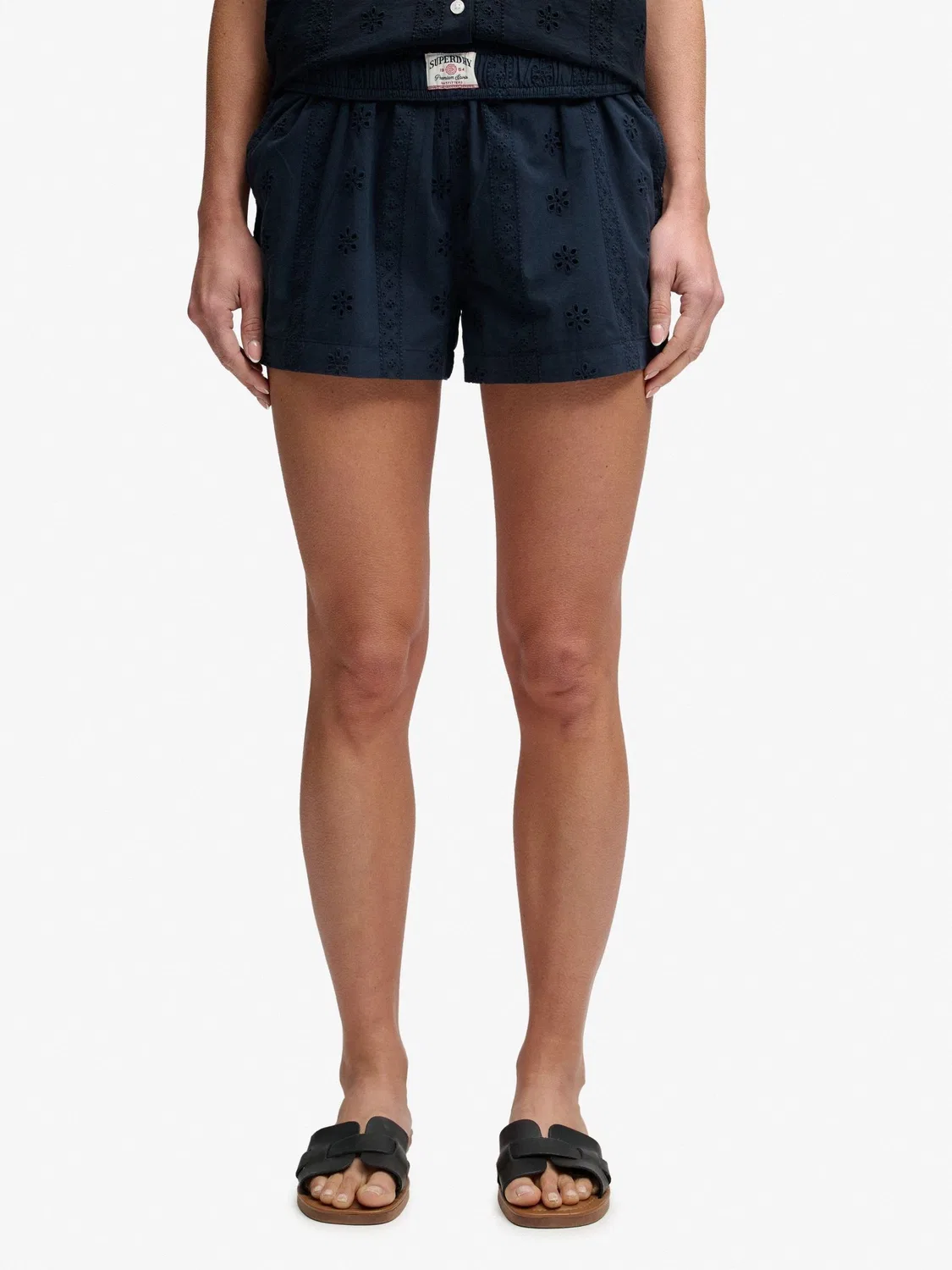 Шорты с вышивкой Superdry Navy, хлопок — фото 3