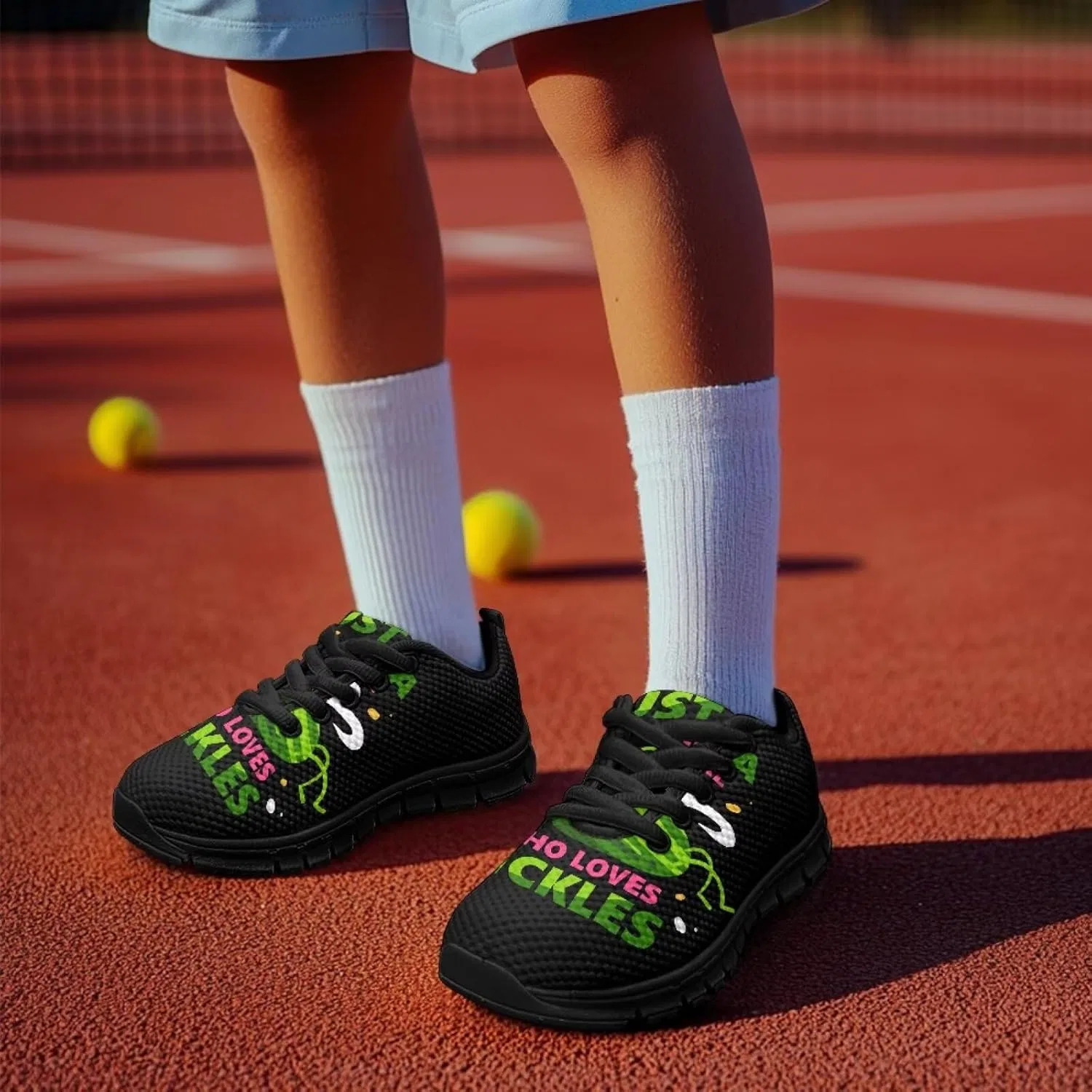 Детские дышащие слипоны с принтом Blue Golf Ball Shoes Pointodoor, Funny Pickles — фото 3