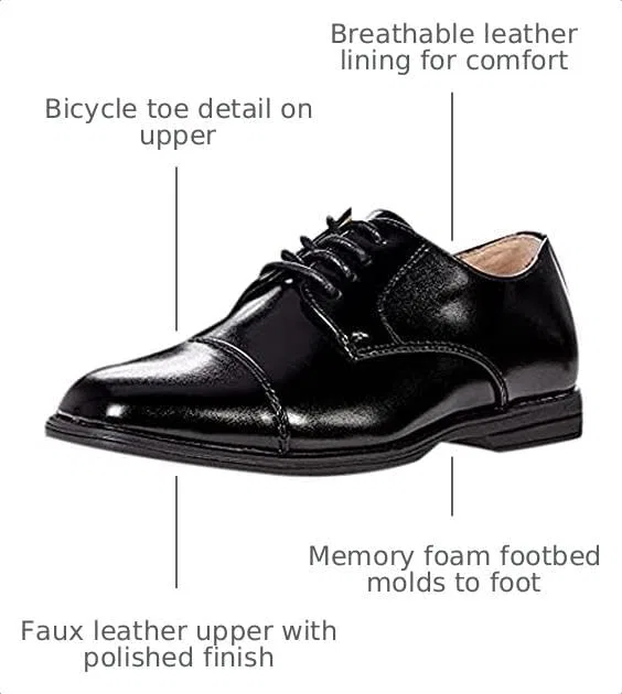Детские оксфорды с мыском Rolan Florsheim, Black — фото 2