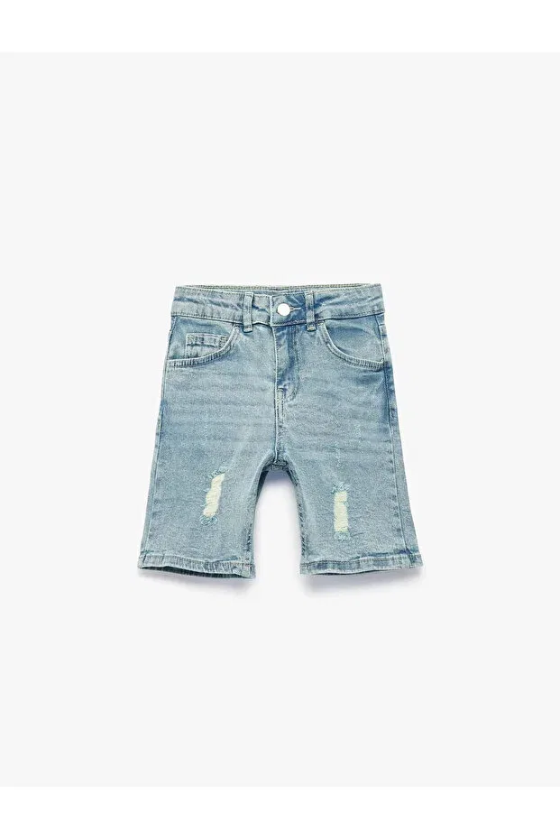 Детские шорты для мальчиков джинсовые Bermuda Denim Light Indigo Koton, Open Indigo