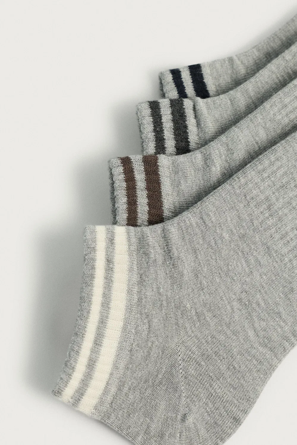 Набор из 4 полосатых носков до щиколотки ZARA, Grey — фото 2