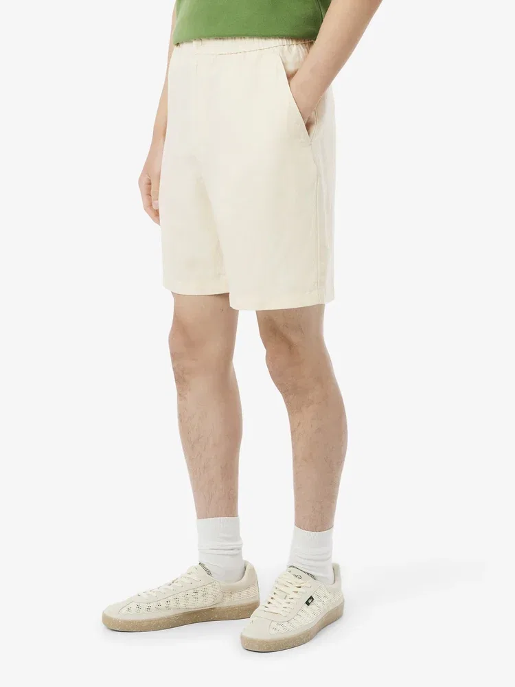 Шорты из льняной смеси LACOSTE, Ivory — фото 2