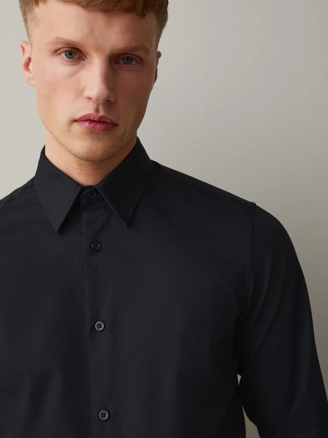 Рубашка смарт, текстурированная, Slim Fit Next, черный