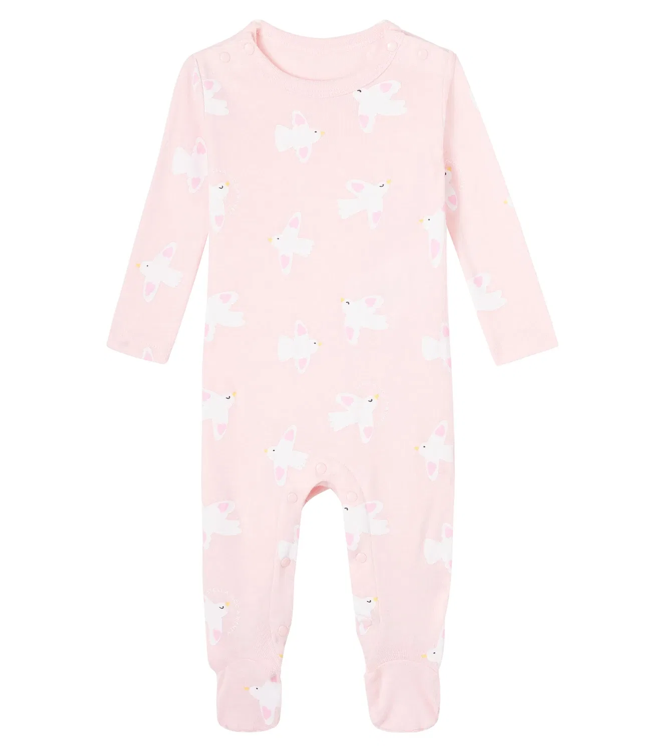 Комплект детских комбинезонов и боди хлопковый с принтом Stella Mccartney Kids, розовый — фото 2