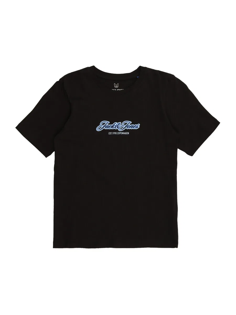 Детская футболка 'JORCATSKILLS' черного цвета Jack & Jones Junior