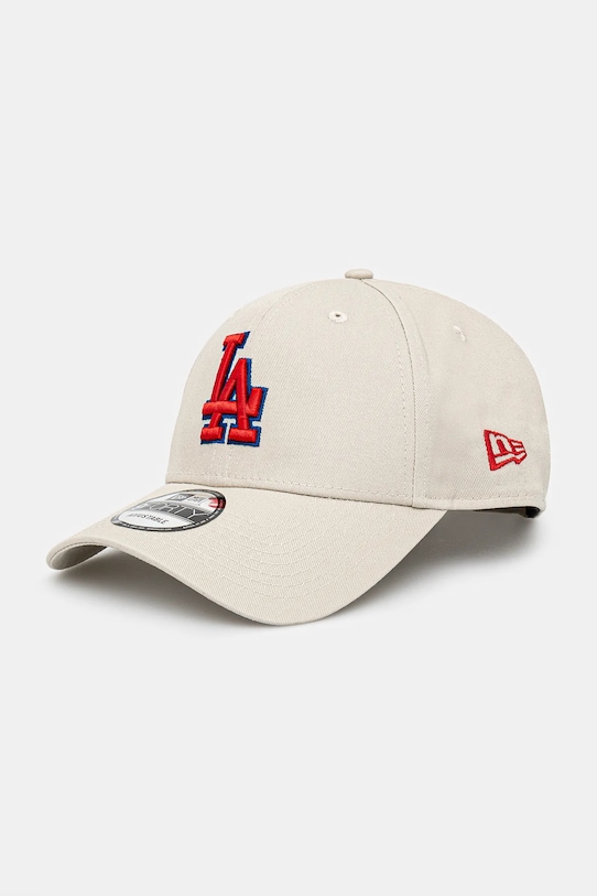 

Хлопковая кепка с козырьком New Era, бежевый