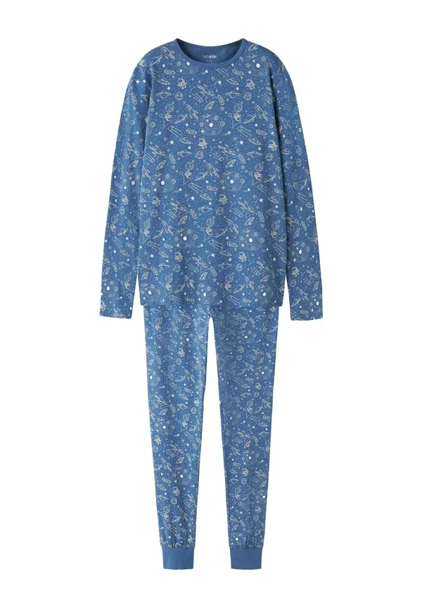 Пижамный комплект с принтом Pyjama set long sleeved Two Soon, Federal Blue, синий — фото 4