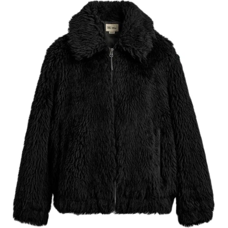 Мужское бархатное пальто x Disney Harry Lambert FW25, ZARA, Black