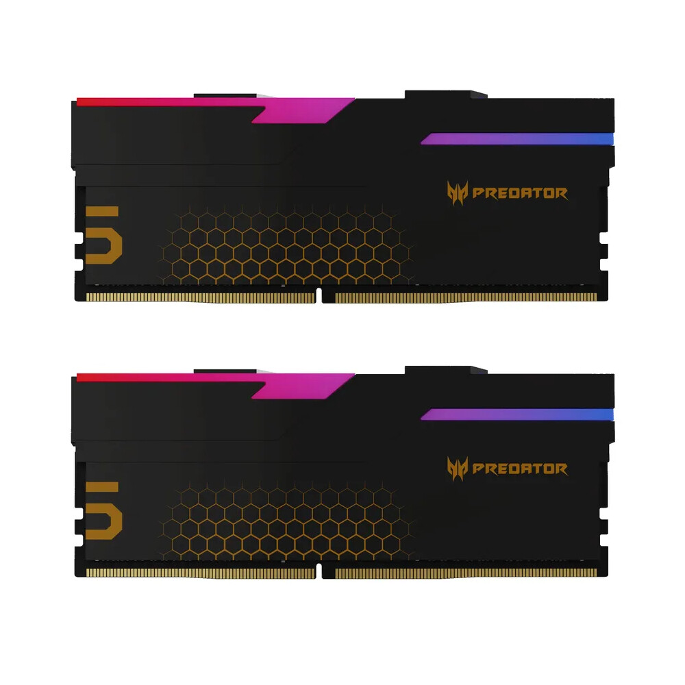 

Модуль памяти Acer Predator Hermes, 64 ГБ DDR5 (2 x 32ГБ), 6400 МГц, BL.9BWWR.424, черный