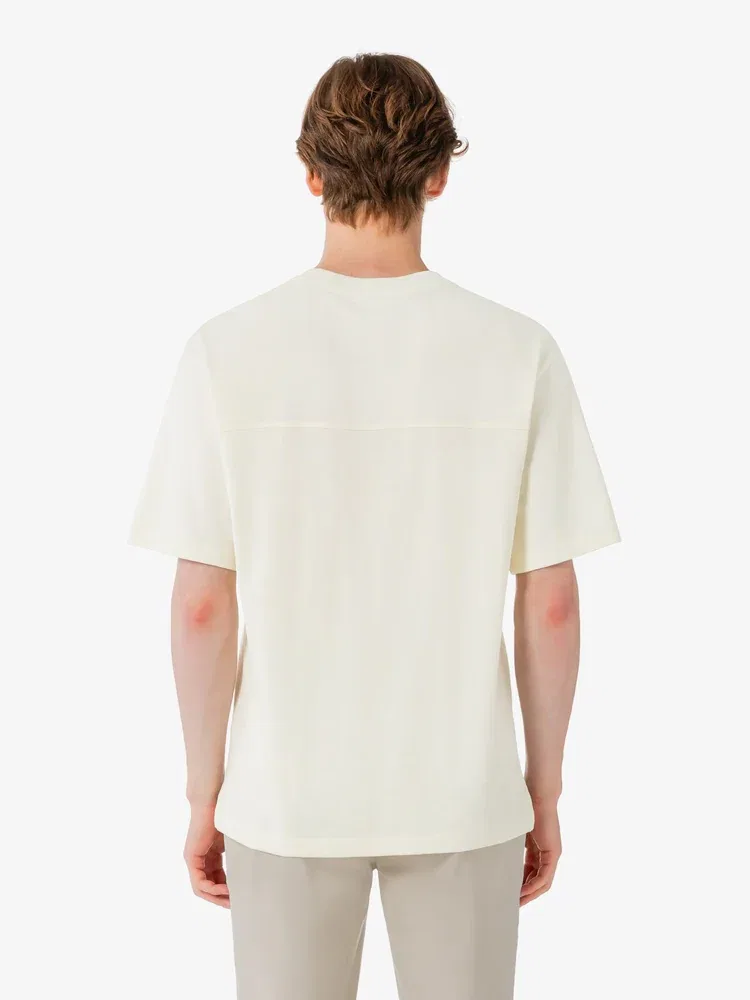 Футболка с вставками LACOSTE, Ivory — фото 4