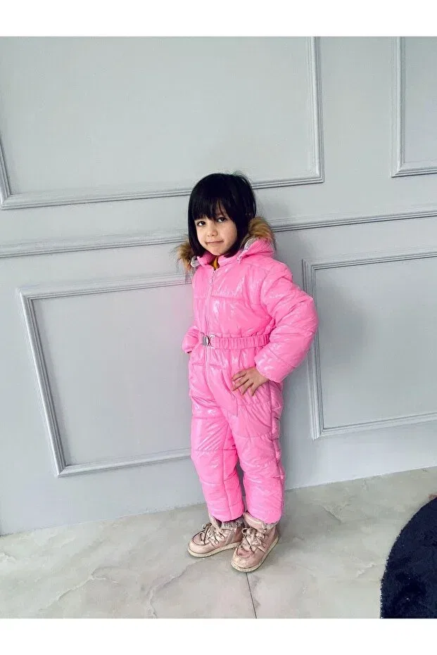 Детская зимняя куртка для девочек с капюшоном Unisex Kids Cosmomont Minigimin Cicileri, Pink — фото 3