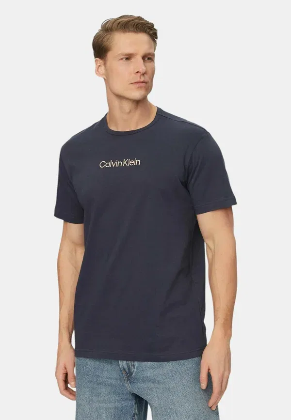 Футболка с круглым вырезом и принтом Ss Calvin Klein, синий