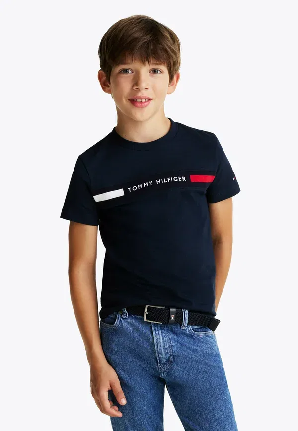 Футболка с принтом Logo Insert T-shirt Tommy Hilfiger, Dark Night темно-синий — фото 2