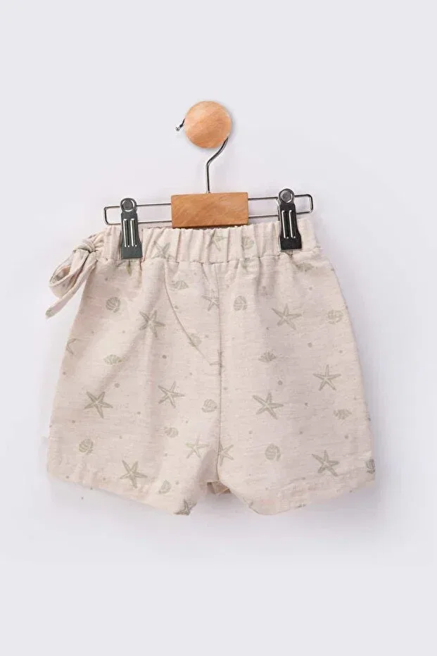 Детские шорты-юбка для девочек хлопковая Basics Lumybee, Nude Color — фото 2