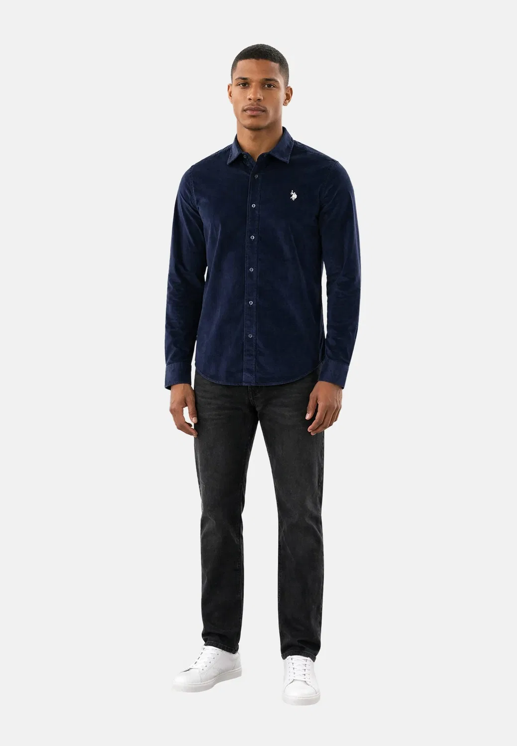 Мужская рубашка из вельвета P048 U.S. Polo Assn., Navy — фото 3