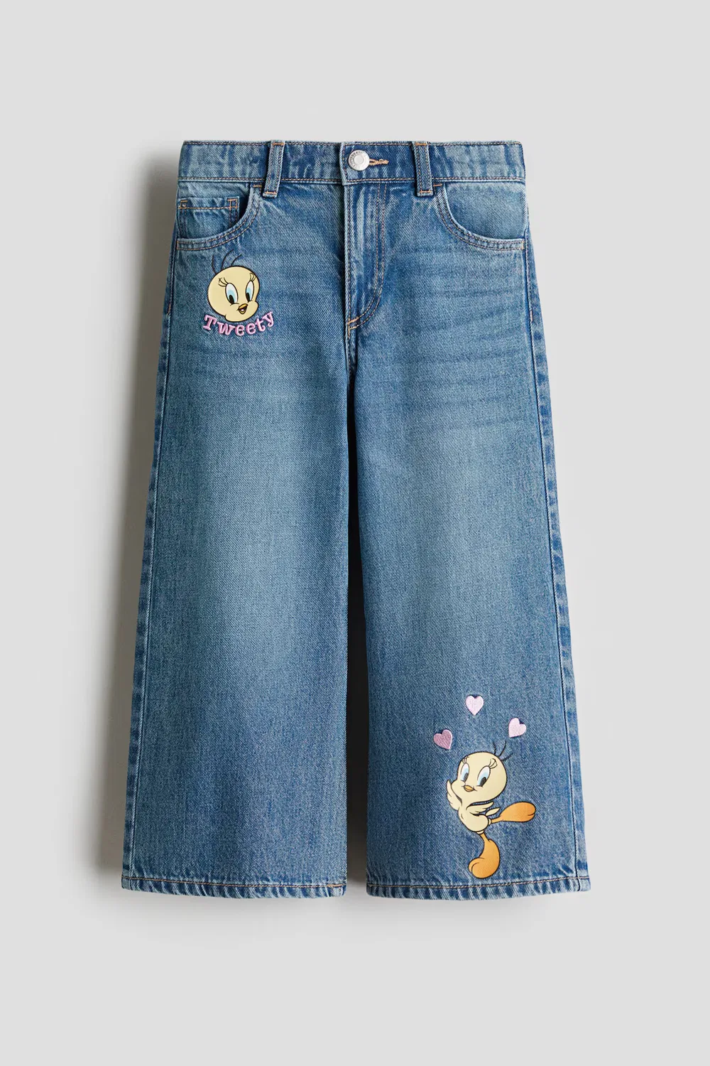 Джинсы с широкими штанинами и принтом H&M, Blau/Looney Tunes — фото 4