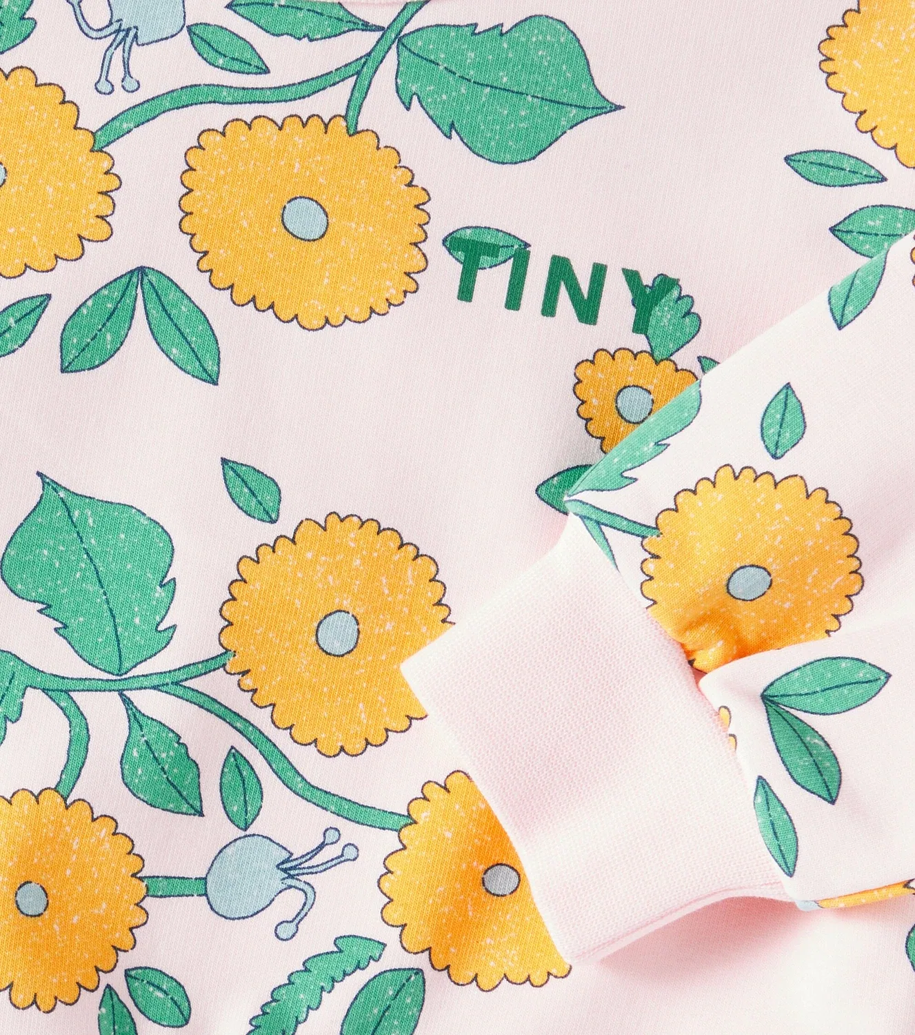 Толстовка-джерси с принтом Baby Flowers Tinycottons, розовый — фото 3