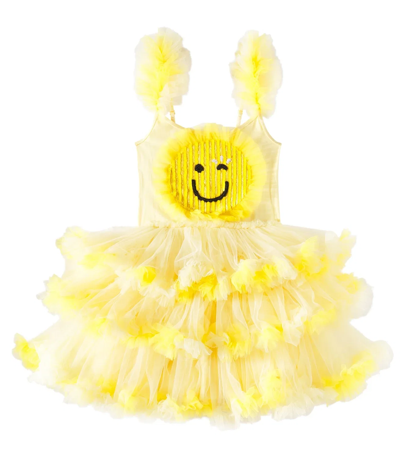 Платье из тюля и джерси Smiley с оборками Tutu Du Monde, желтый
