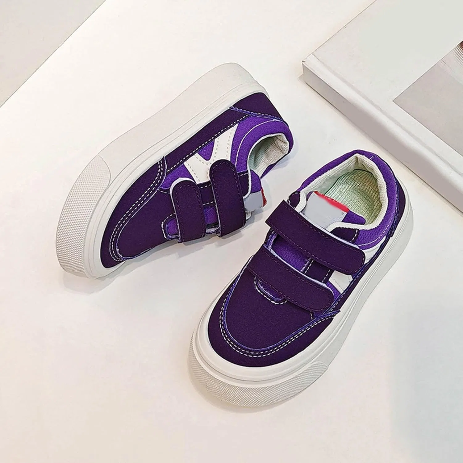 Детские кроссовки на платформе с закрытым носком для девочек, Purple — фото 2