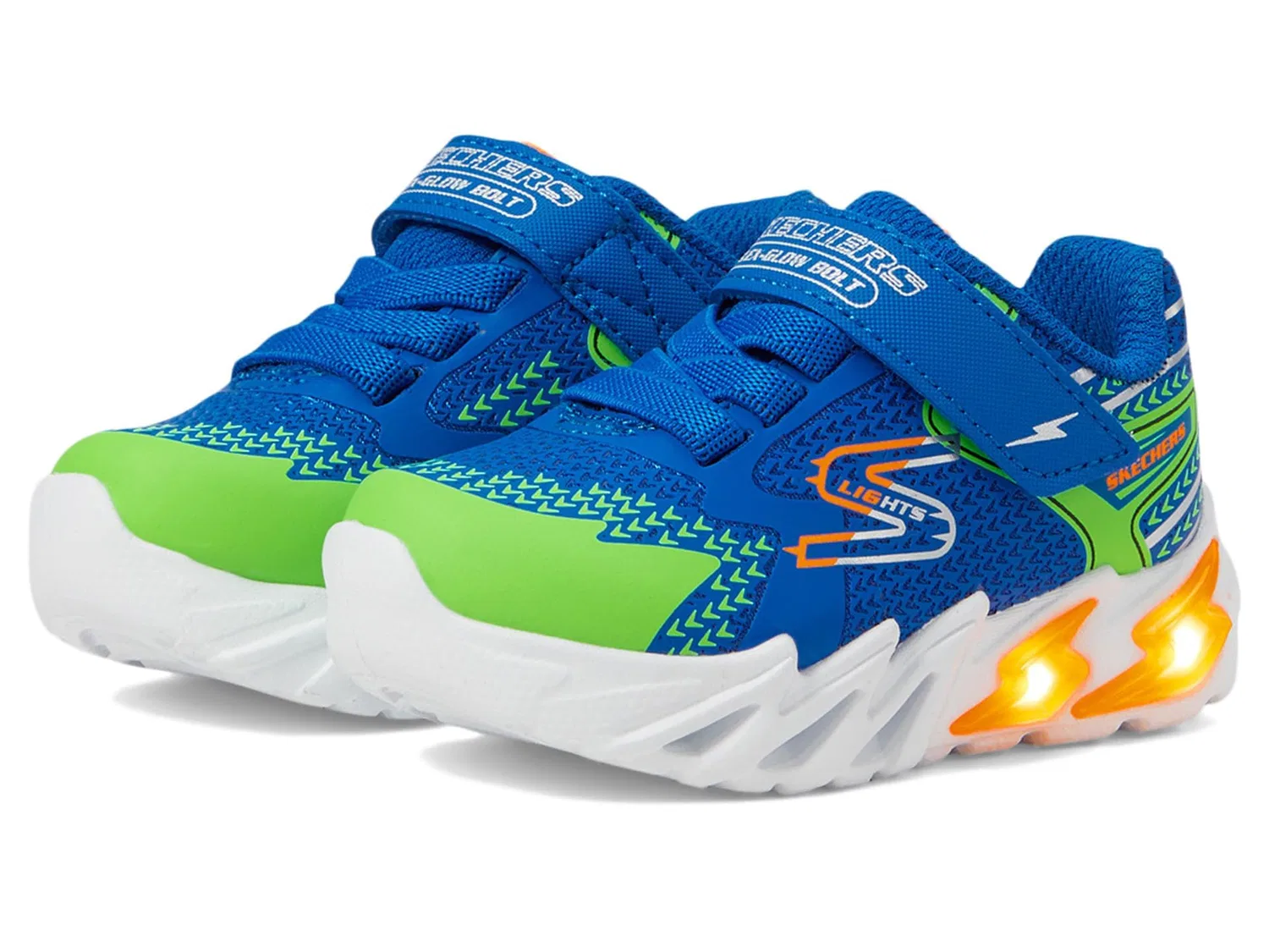 Детские спортивные туфли для мальчиков с подсветкой Flex-glow Bolt Skechers, Royal Blue Multicolor — фото 2