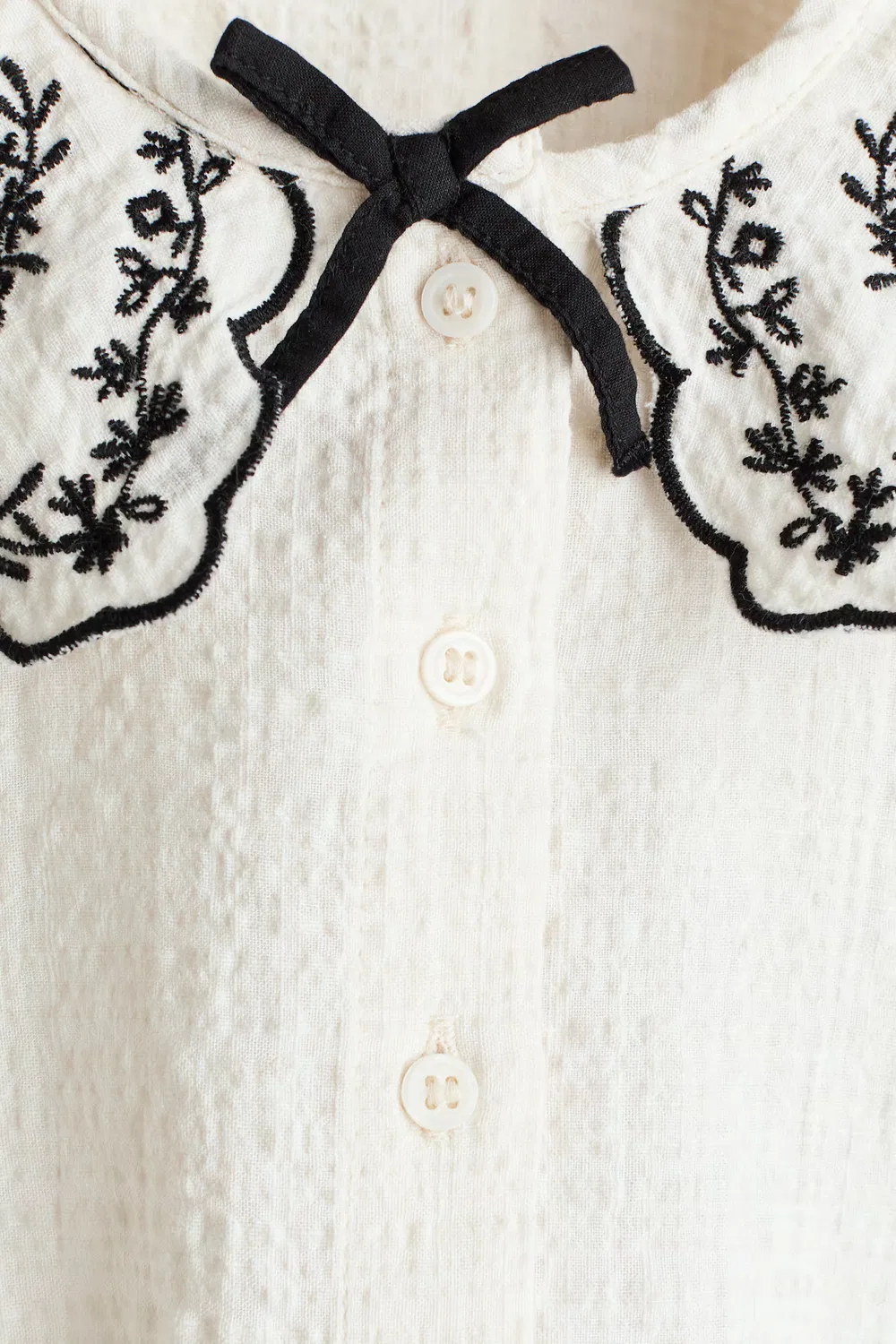 Хлопковая блузка с вышивкой H&M, Weiß — фото 4