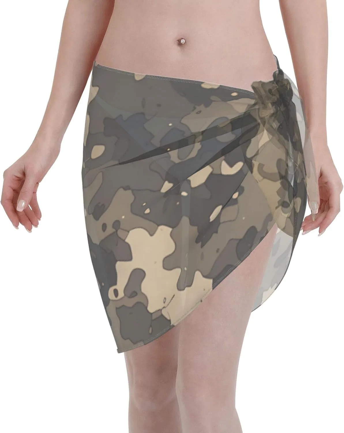 Женская пляжная накидка с принтом кактуса, Generic, Olive Green/Black