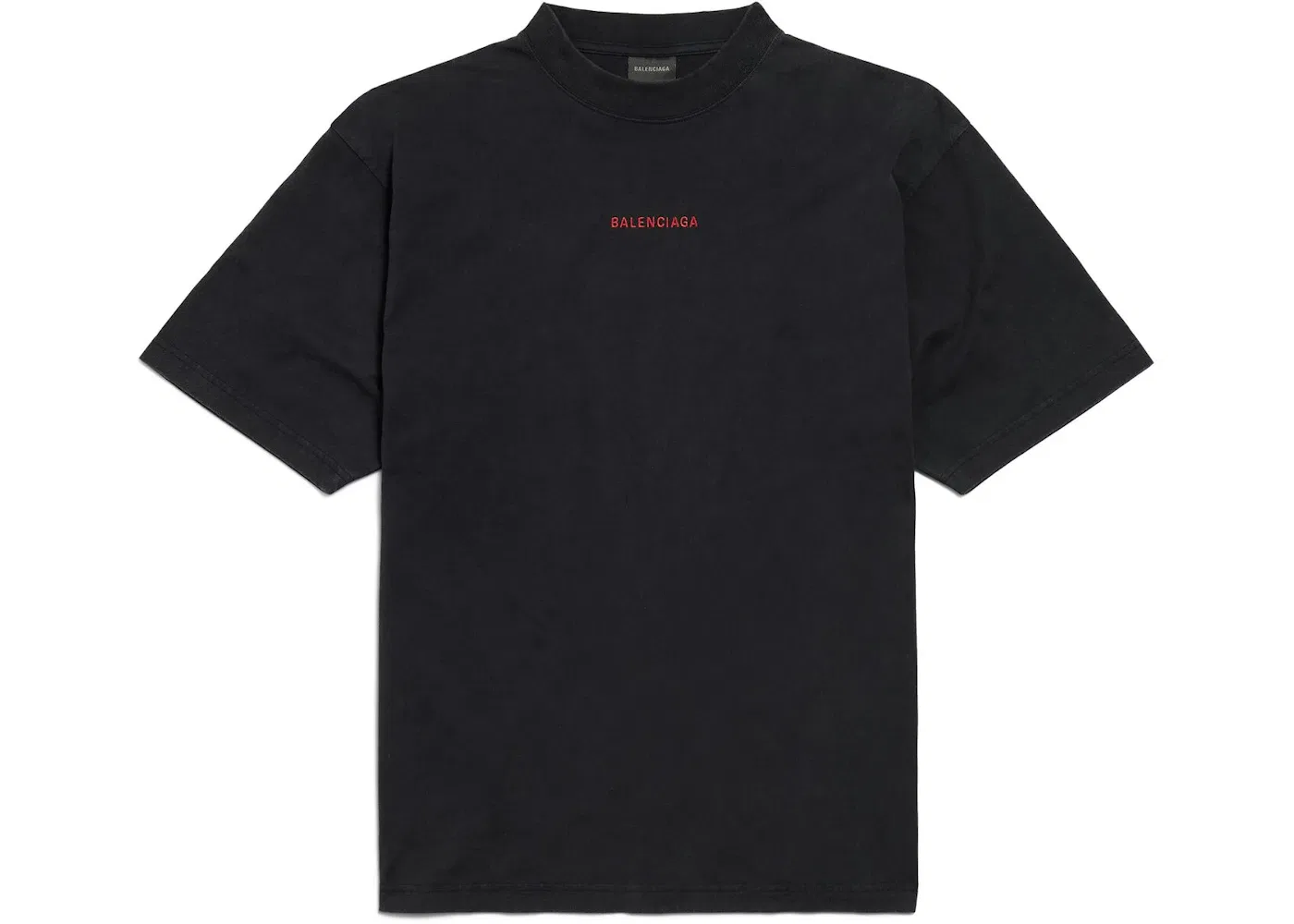 Мужская футболка с принтом Balenciaga T-shirt, Faded Washed Black Red