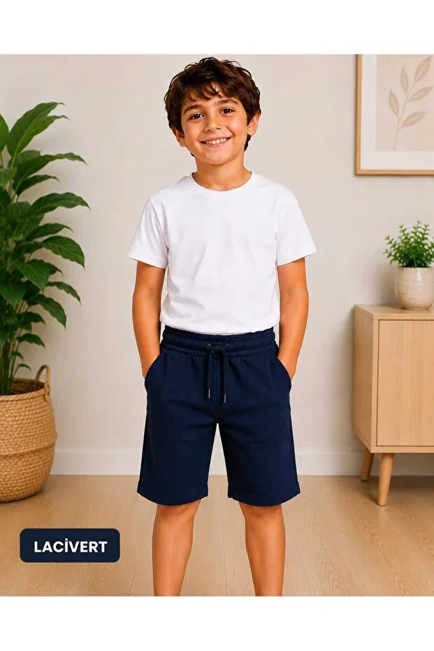 Детский комплект шорт для мальчиков из хлопка 3-Piece Capri Set Lovexi, Navy Blue Black Gray — фото 4