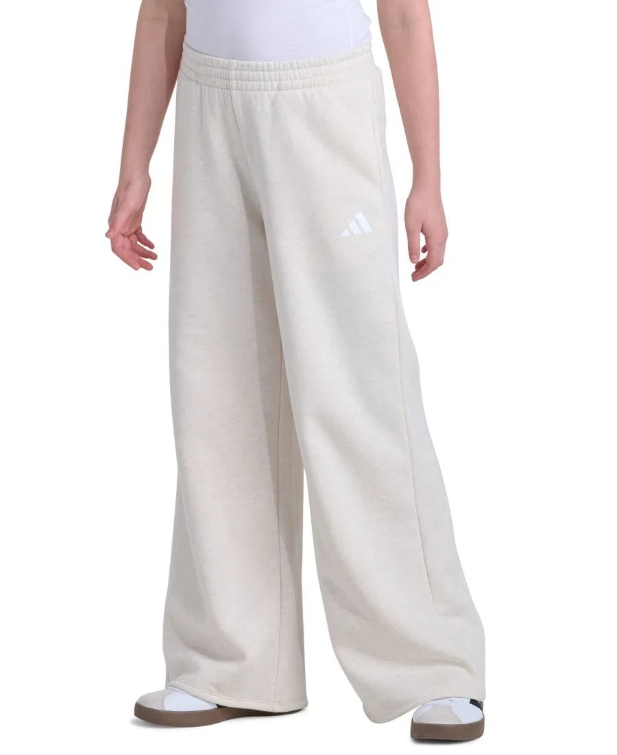 Штаны широкие из флиса с эластичным поясом adidas, Oatmeal Heather